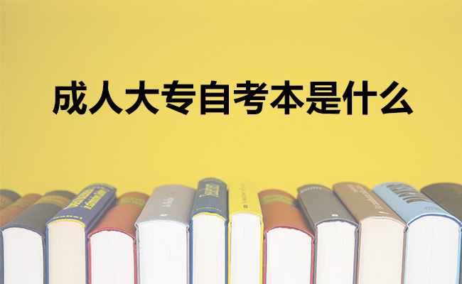 成人大专自考本是什么