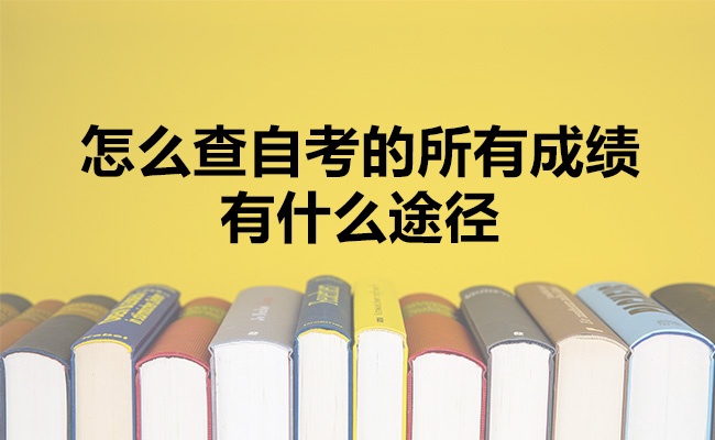 怎么查自考的所有成绩，有什么途径