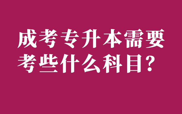 成人高考专升本需要考些什么科目