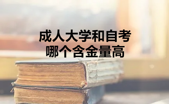 成人大学和自考哪个含金量高