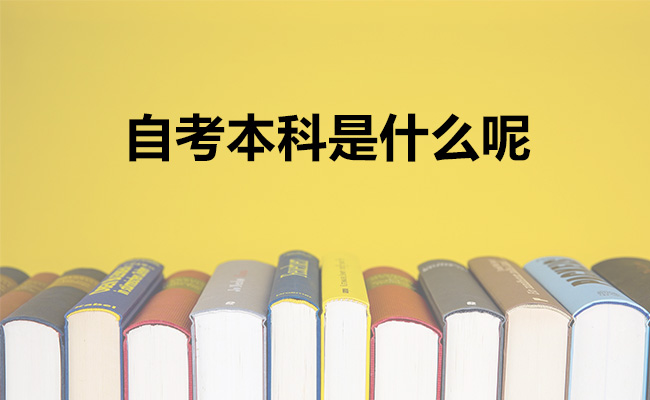 自考本科是什么呢